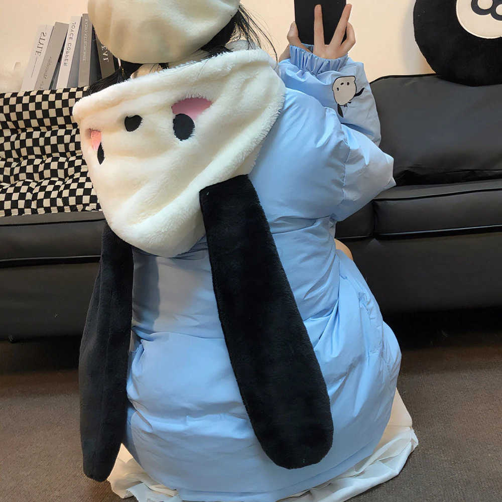 Sanrio Anime Winter Girls Down Jacket Pochacco Cartoon Cute My Melody Thicken Cotton Clothes Stand Collar Coat Loose Warm Sweet Tops H251104