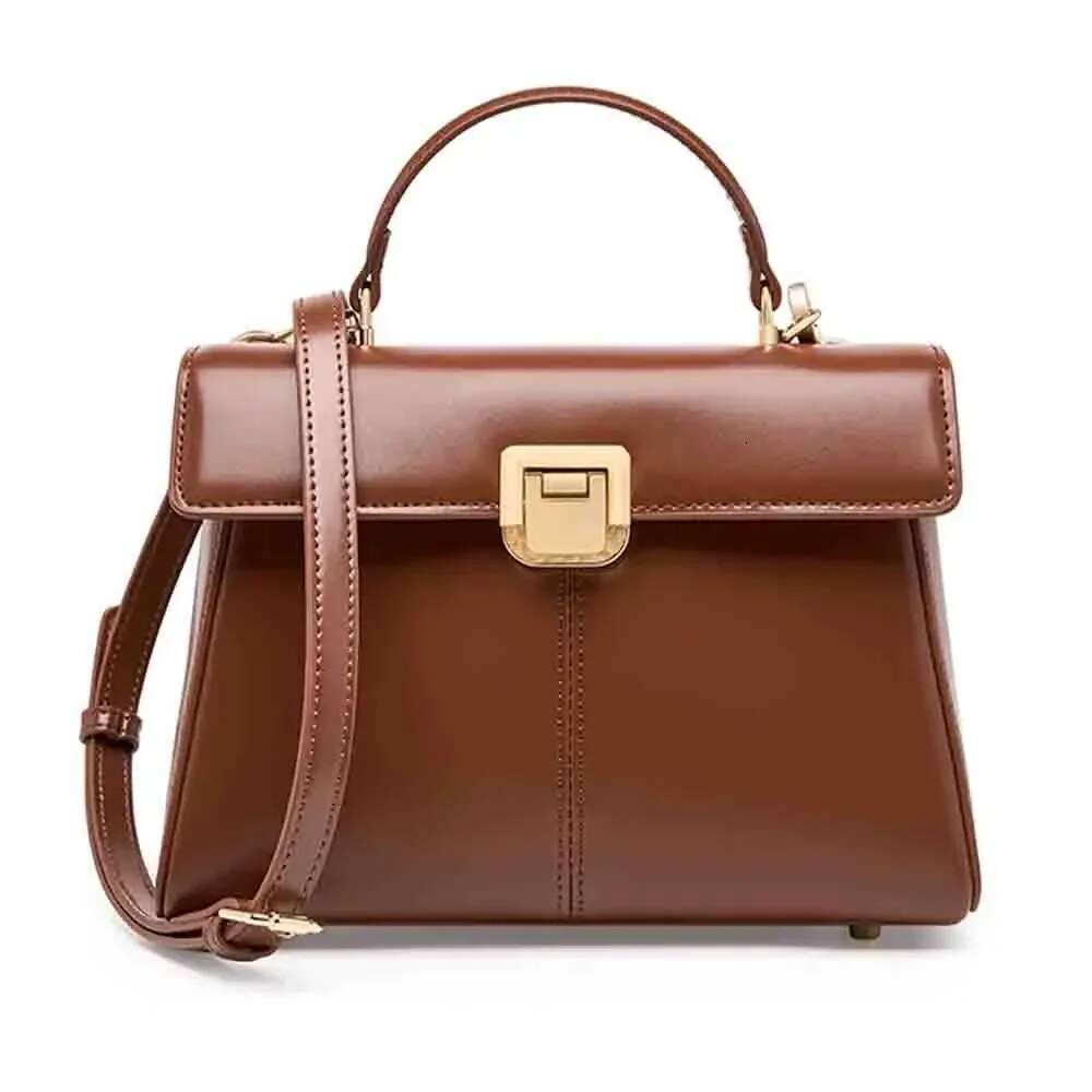 Top Quality Cowhide Women Satchel Genuine Leather Shoulder Small Square Bags Ladies Sac A Main New
