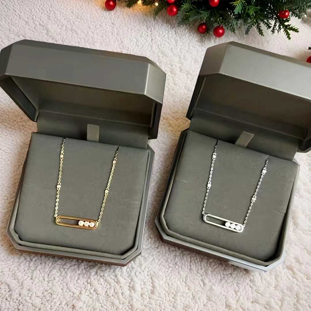 High Quality 925 Sterling Silver Boutique Jewelry Pendant Necklace Inlaid With Shiny Movable Zircon Fashionable Womens BanquetXJ251104