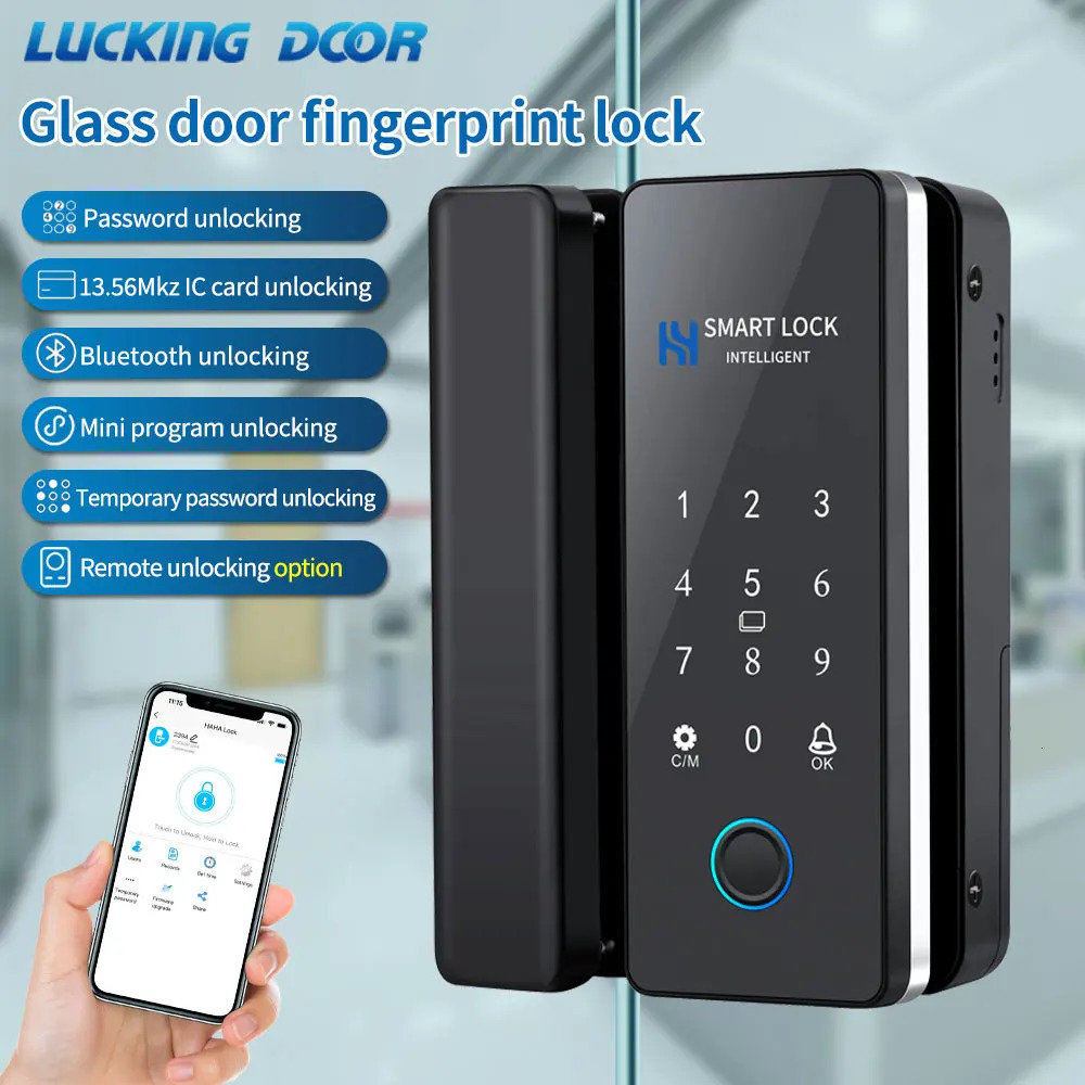 Smart Door Lock For Wooden Sliding Glass Door HAHALock App Biometric Fingerprint Lock Bluetooth IC Card Electronic Digital Lock 250402