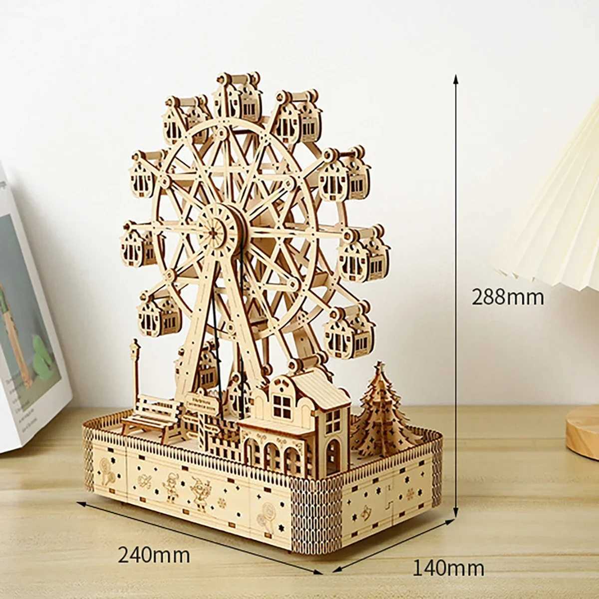 Ferris Wheel Hands Craft DIY 3D Wooden Puzzle Instrument Assembly Building Model Kit Brain Teaser Puzzles Toy C251104