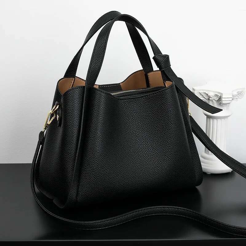 2025 new soft leather women's handbag designer women's vegetable basket premium bag crossbody bag hundred bucket shoulder trendy crossbody b