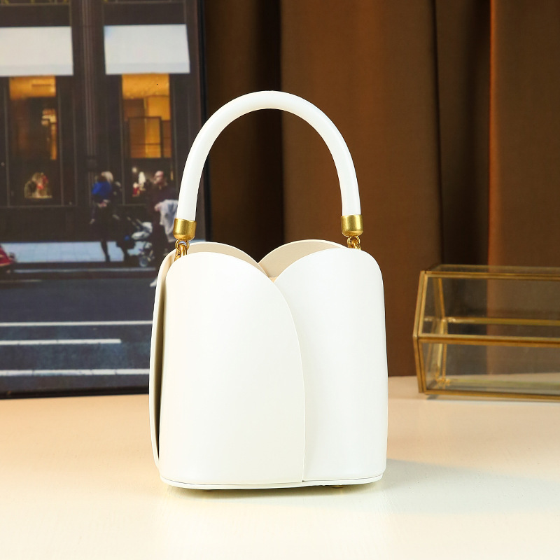 Niche Design Petal Bucket Hand-Held Vegetable Basket Bag, Versatile Daily Casual Shoulder Crossbody Bag