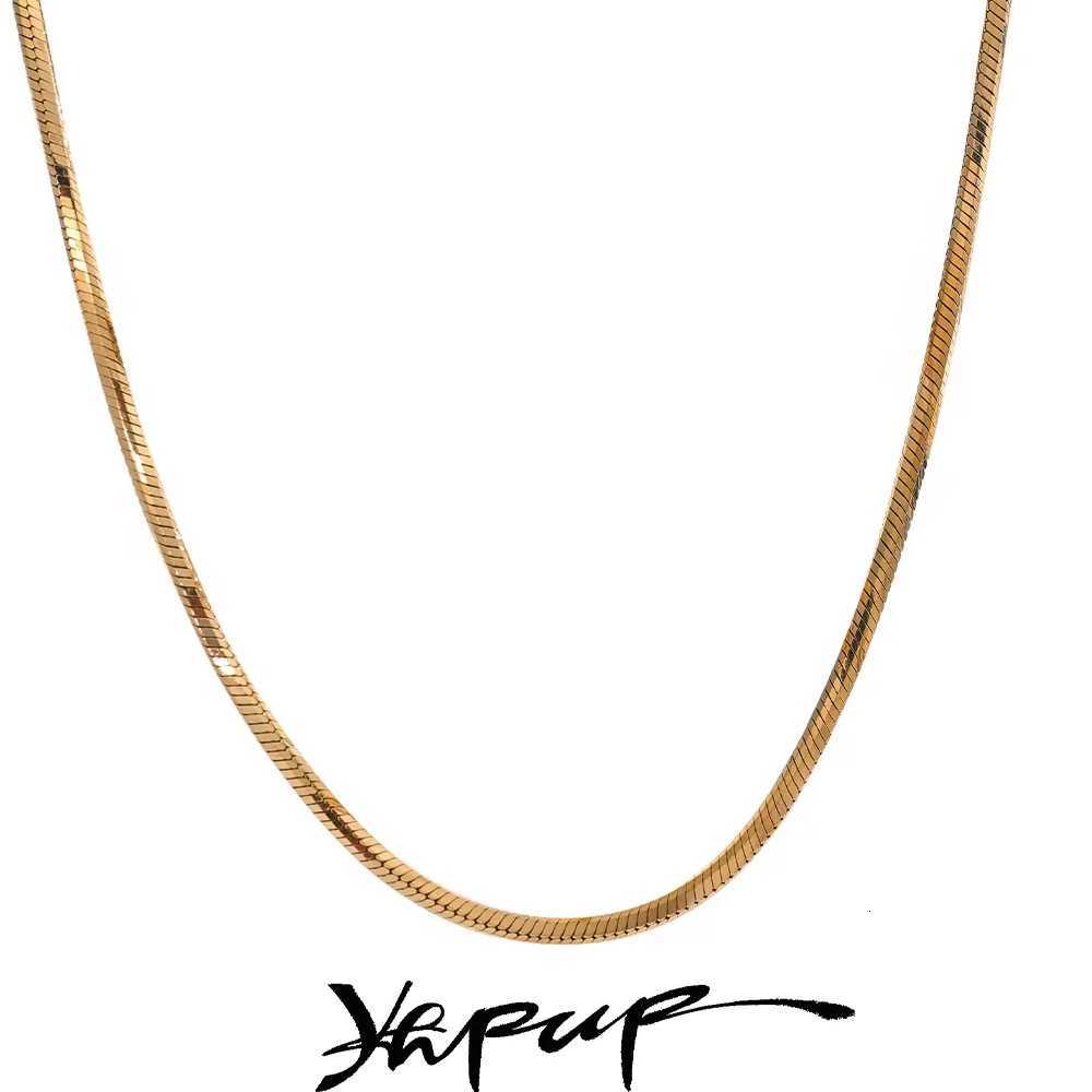 Yhpup 905cm New Square Exquisite Long Bling Chain Necklace 316L StainlESS Steel UniseX Waterproof Stylish JewelryXJ251104