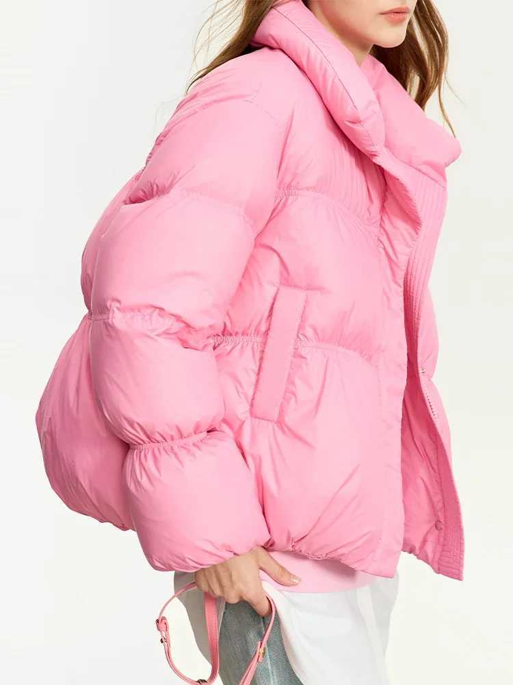 AMII Minimalist Womens Winter Down Jacket Zipper Button Warm Short Overcoats 2025 Winter New Female Solid Down Jacket 12344053 J251104