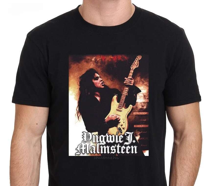 Yngwie Malmsteen Guitt Maestro Short Sleeve T-shirt Men's Black Tee Hipster Haruku Brand Clothing T Shirt