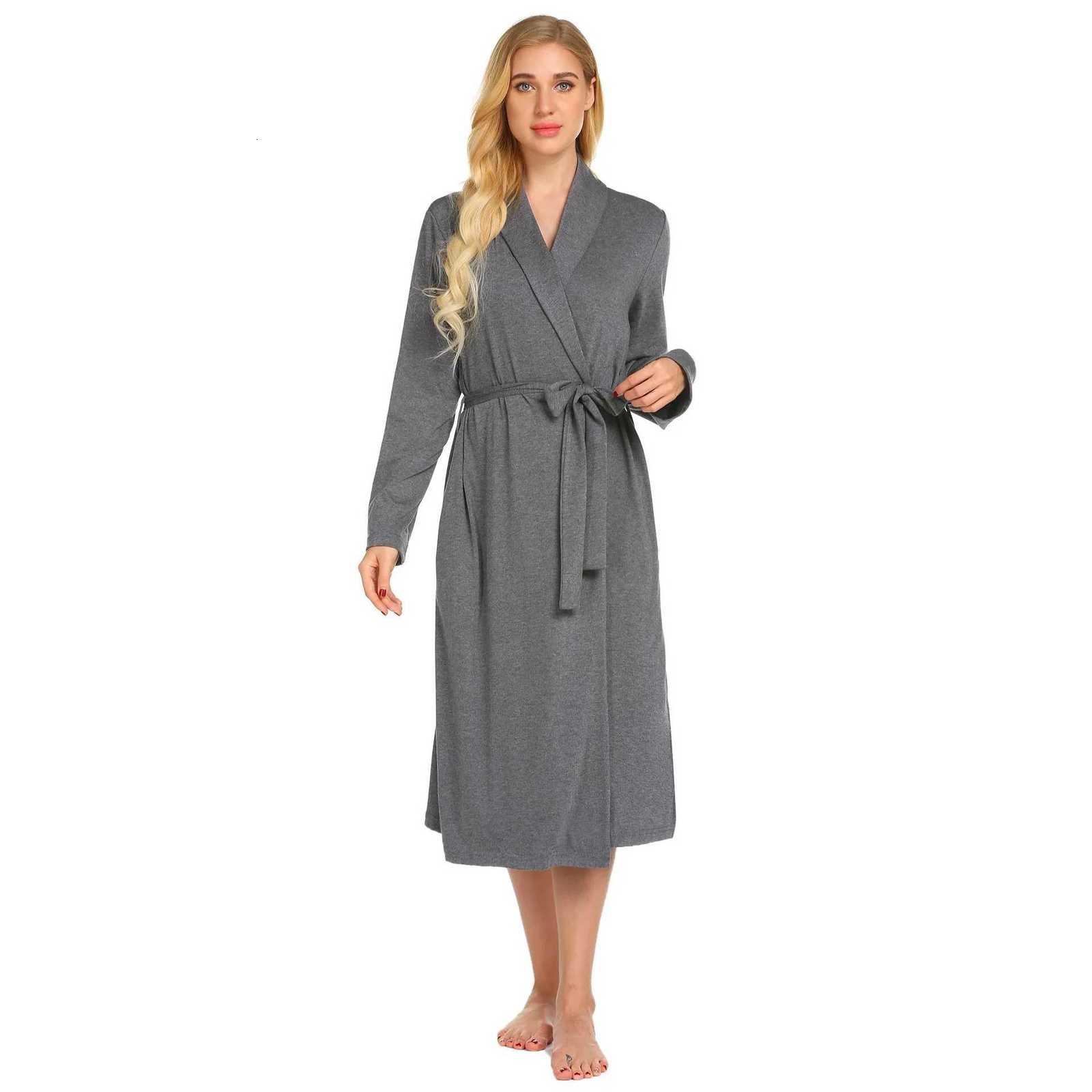 Pyjamas Women Nightgown Autumn Bathrobe Full Sleeve Casual Home Lace Up Shower Robe Loungewear Sleepwear Lace Up Dressing Gown C251104