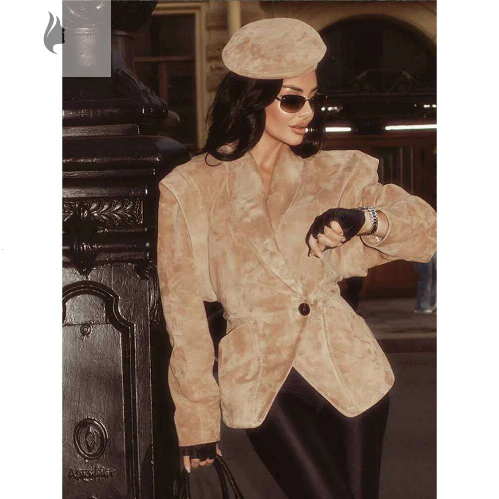 hoodie hoodie Solid Waist Cinching Blazer Women Shoulder Pads Lapel Single Breasted Long Sleeves Jackets Chic Elegant Casual Street Outerwear jacket21