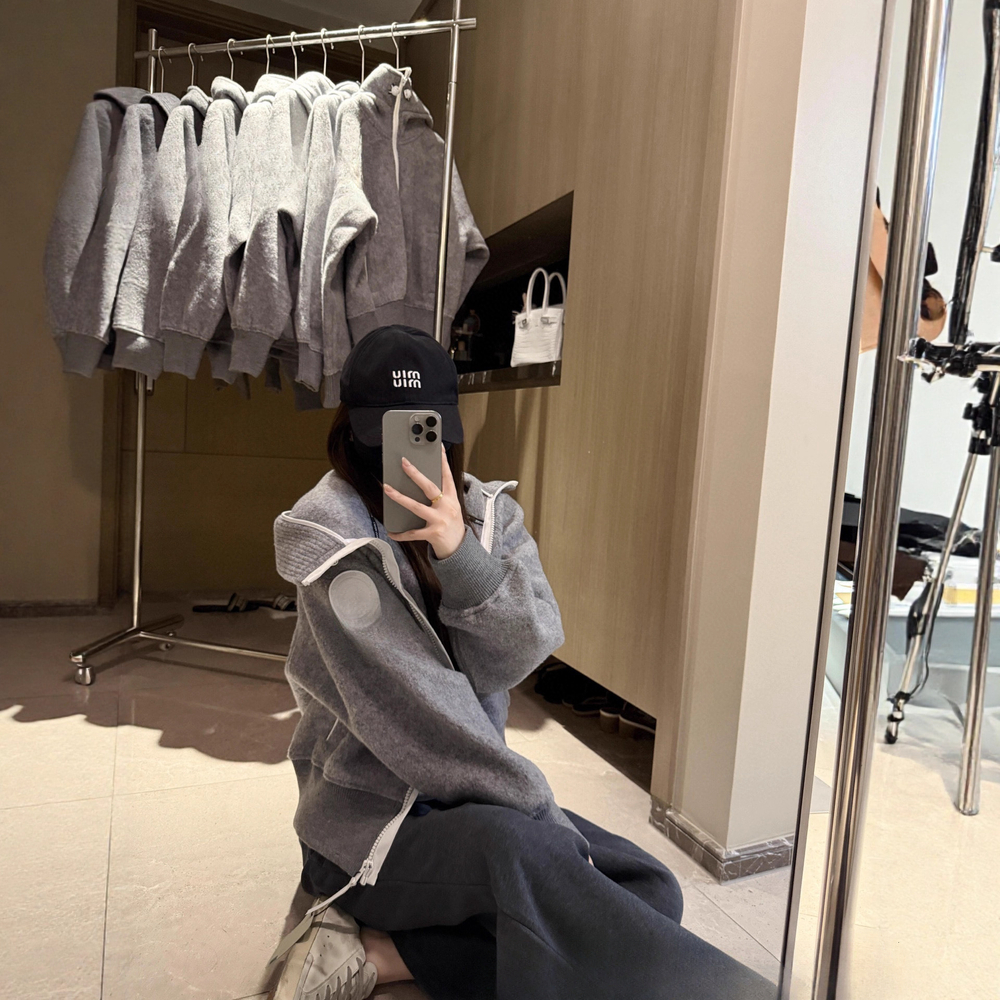 New Goose Home Hooded Wool Fleece Long Sleeve Pilot Jacket with Unisex Zipper