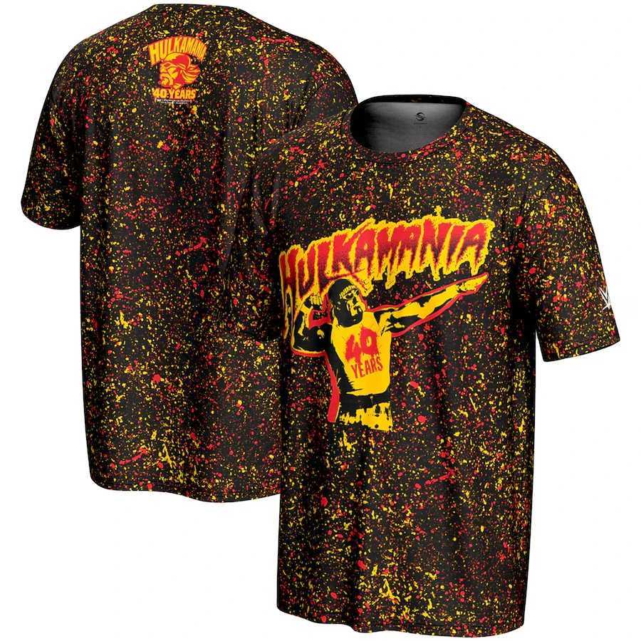 Mens ProSphere Black Hulk 40 Years Hulkamania T-Shirt Fast Drying Breathable Boxing Showmatch Oversized Short SLeeves Z251104