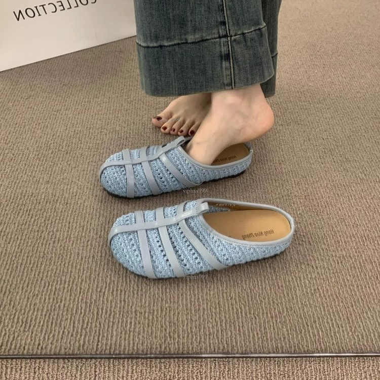 New Designer Sandals With Free Shipping Summer New Fashionable Woven Roman Sandals With Simple And High-end Genuine Leather Hollow Out Outer Half Drag