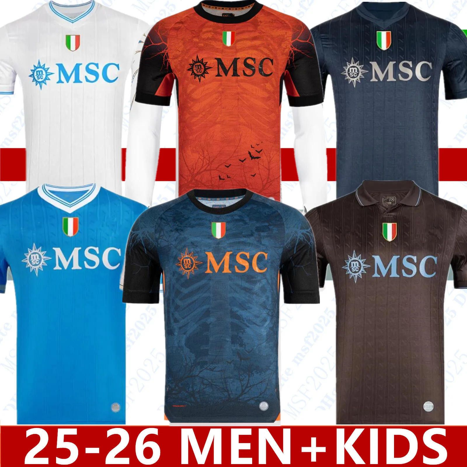 DE BRUYNE 25 26 SSC Napoli LUKAKU soccer jerseys Naples KVARATSKHELIA DI LORENZO LOBOTKA ANGUISSA POLITANO SPINAZZOLA NERES McTOMINAY Men Kids Kit Training 888