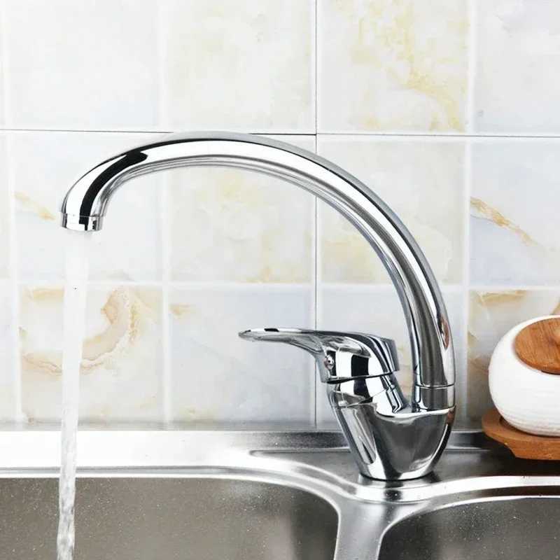 Stainless Steel Sink Faucet Hot and Cold Mixing Tap Kitchen Faucets Household Single Handle Rotation WashBasin Tap Deck Mounted Y251104