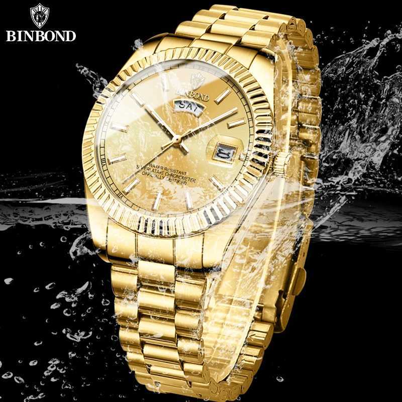 BINBOND Mens Brand Fashion Business Sports Quartz Watch 30M Waterproof Luminous Classic Calendar Creative Clock Mens WristwatchT251104