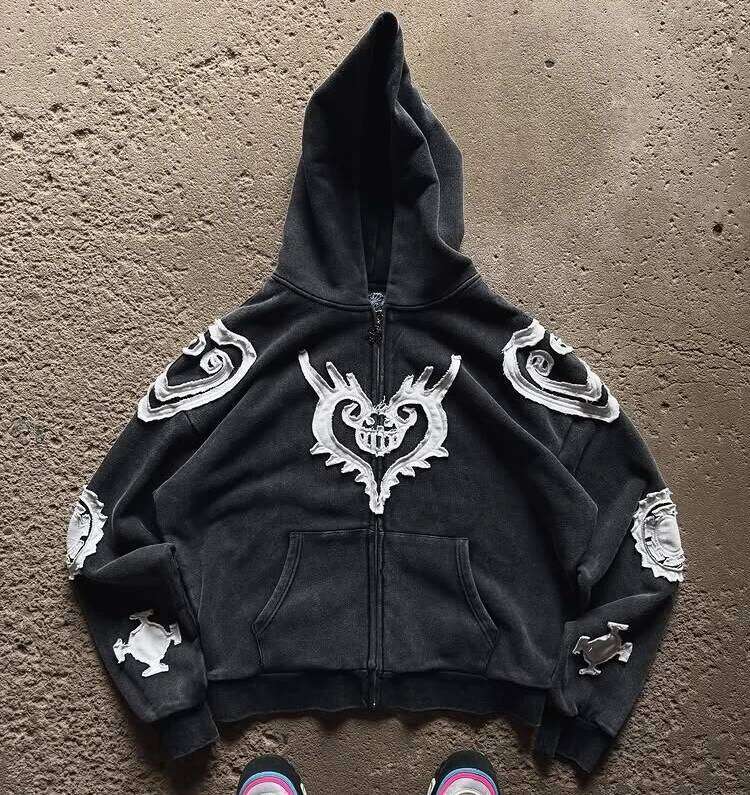 New Streetwear Hoodies Y2k Red Pullover Hoodie Mens Womens Haruku Cartoon Graphic Oversized Sweatshirt Gothic Fashion Clothing