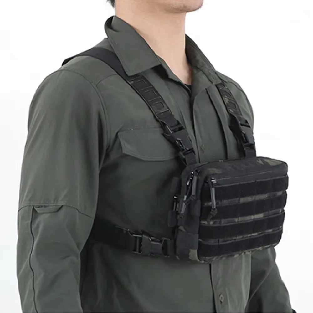 Tactical Vest Chest Bag CS Wargame Rig Airsoft Pouch Holster Molle Men Shoulder Camping Backpack1000D Hunting Fishing Pouch PackC250403