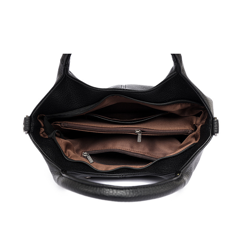 Cross-Border Foreign Trade Textured Soft Leather Women's Handbag 2025 New Lightweight Commuter Large Capacity Single Shoulder Crossbody Bag Trend