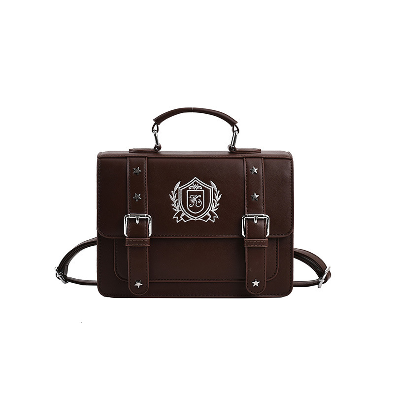 2025S New Model Designer Bag New Handheld Academy Style Uniform PU Backpack Large Capacity Single Shoulder Crossbody Bag Totebag