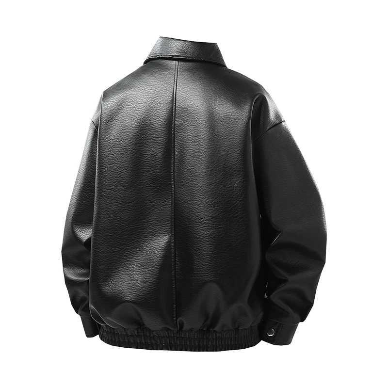 Outdoor Highquality Fashion Trend Autumn and Winter Imitation Leather Jacket Mens Outdoor Versatile Breathable Warm Top J251103