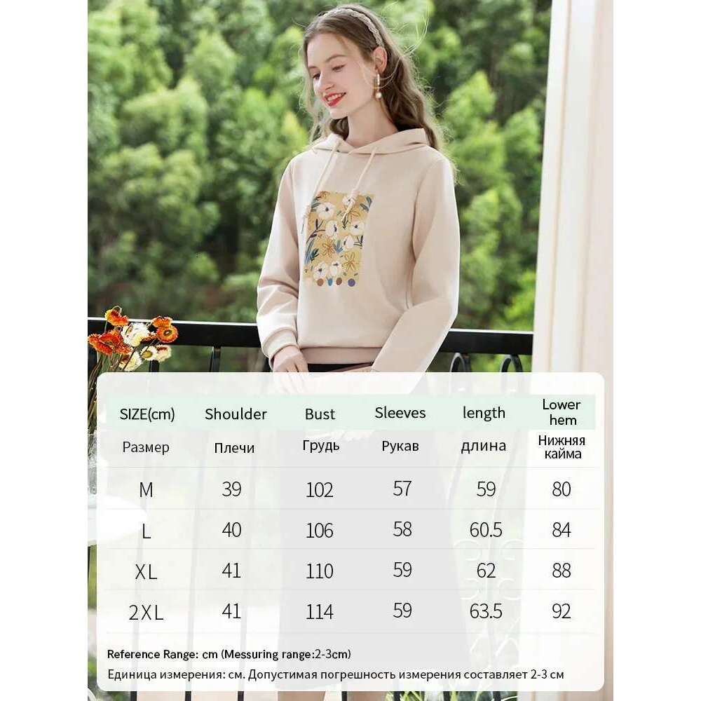 Women Hoodies Autumn New Wers Print Long-Sleeve Loose Casual Sweatshirt Basic Hooded Clothes