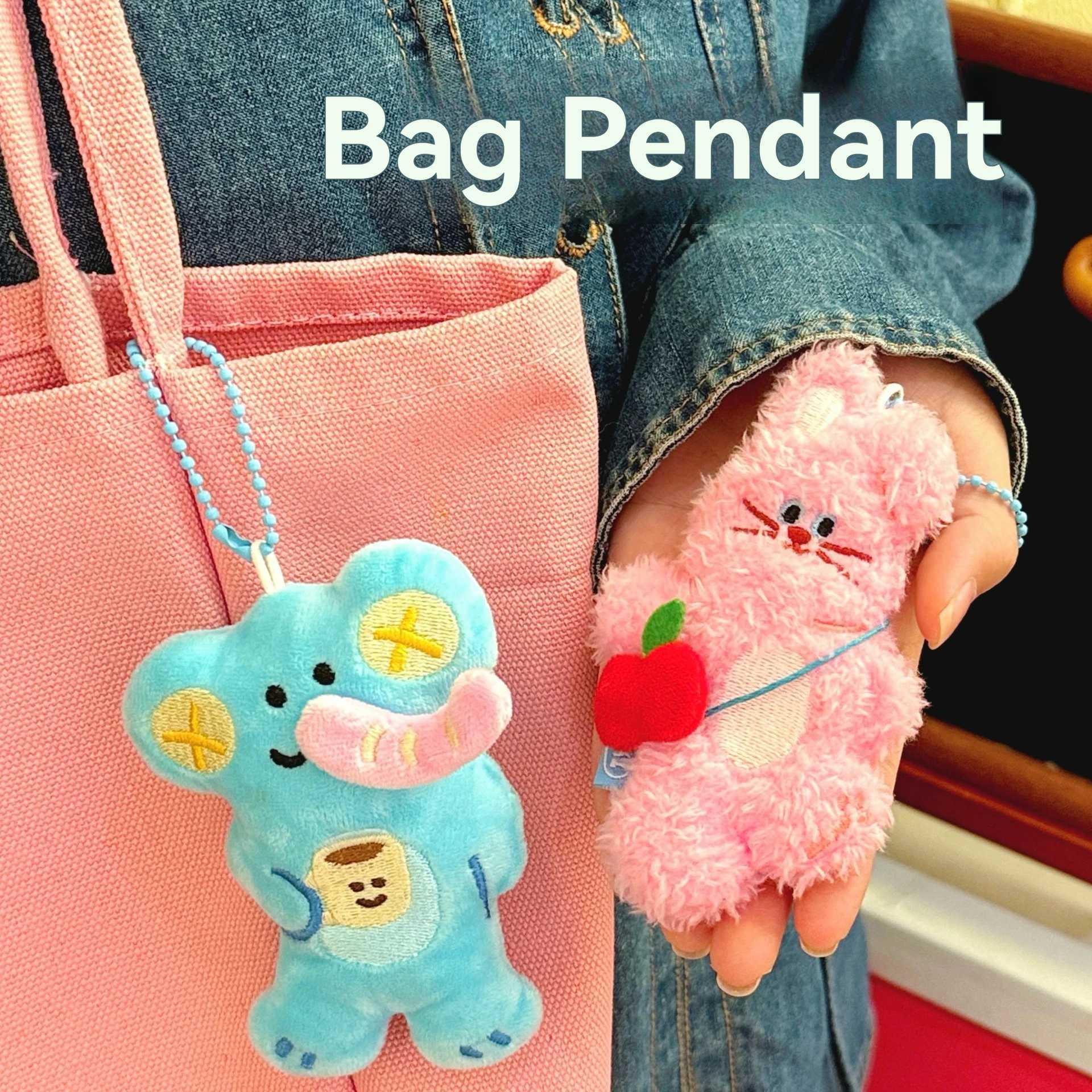1/4 Pcs Cartoon Plush Doll Pendant Cute Pet Backpack Pendant Backpack Bead Chain Pendant C251104