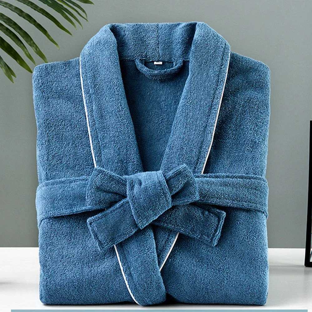 Women Winter Towel Bathrobe Men 100 Cotton Sleepwear Kimono Bath Robes Unisex Dressing Gown Long Shower Sleep Gown Terry Robe C251104