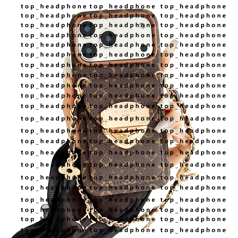 Designer Wallet Phone Cases For iPhone 17 Pro Max 15 Plus 16 14 12 Fashion Purse Card Holder Pocket Bag Luxury Crossbody Shoulder Strap Cover Telescoping Lanyard Case