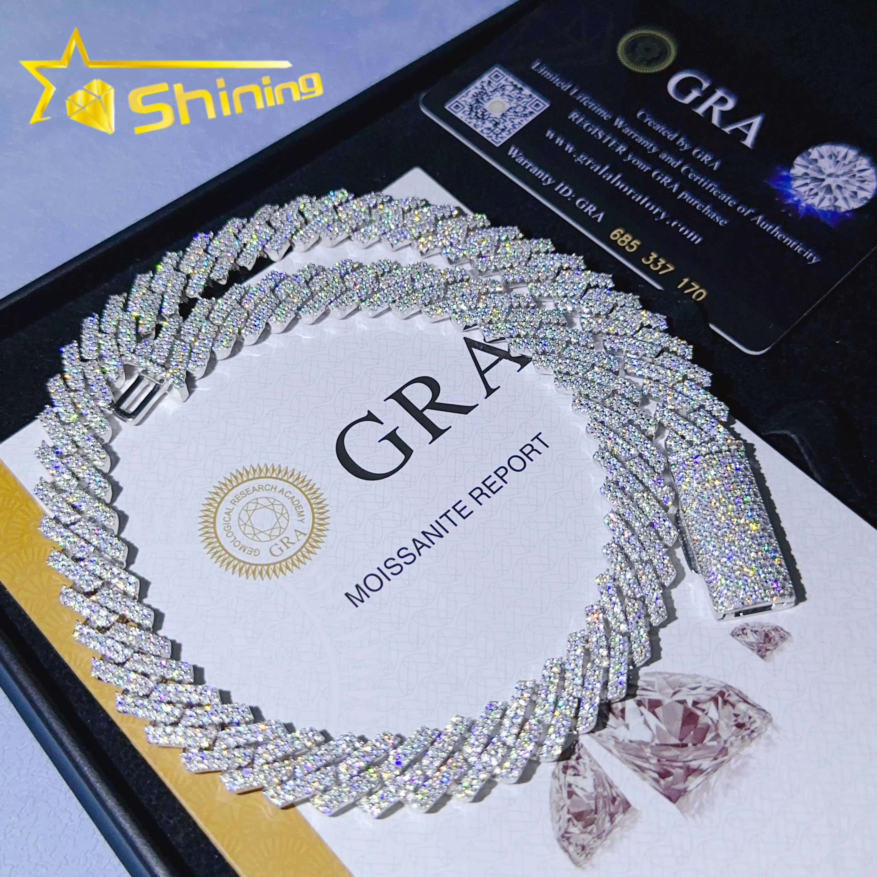 Hip Hop Jewelry Iced Out Moissanite Cuban Link Chain 12mm Fashion Men Jewelry Cuban Necklace Bracelet