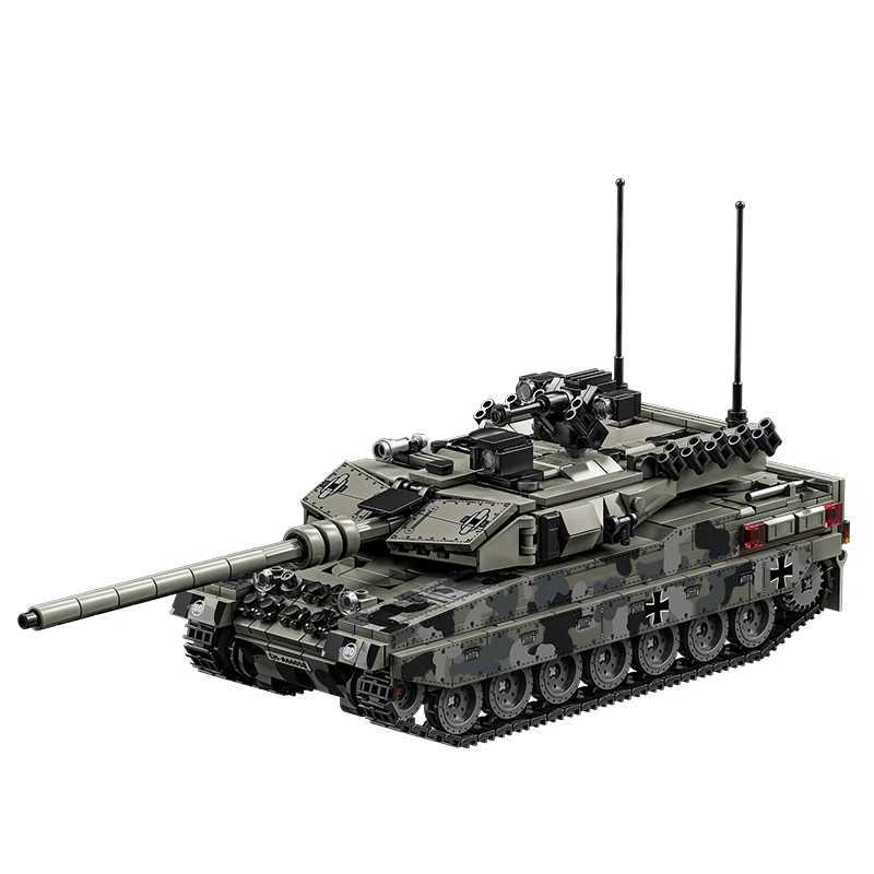 World War 2 WW2 Army Military Soldiers SWAT Leopard 2A7 Main Battle Tank Assemble Building Blocks Bricks Childrens Toys GiftW251103