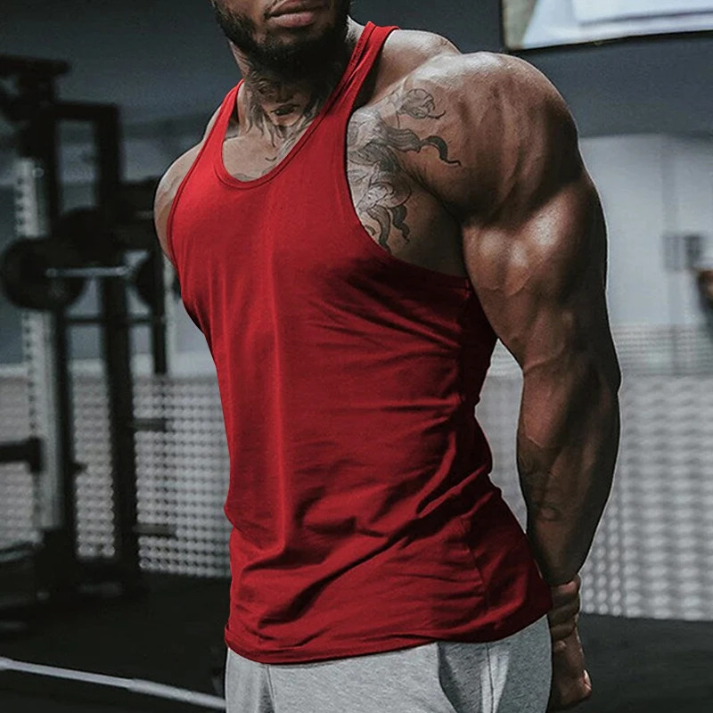 Europe and the United States summer leisure sports training vest mens solid color large size sleeveless vest 250402