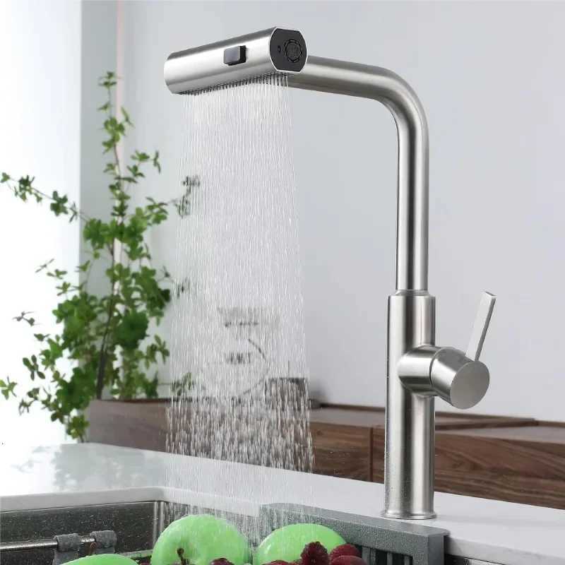 Kitchen Pl-out Flying Rain Waterfall Faucet Hot and Cold Faucet 304 Stainless Steel Single Hole Kitchen Faucet Bathro Y251104