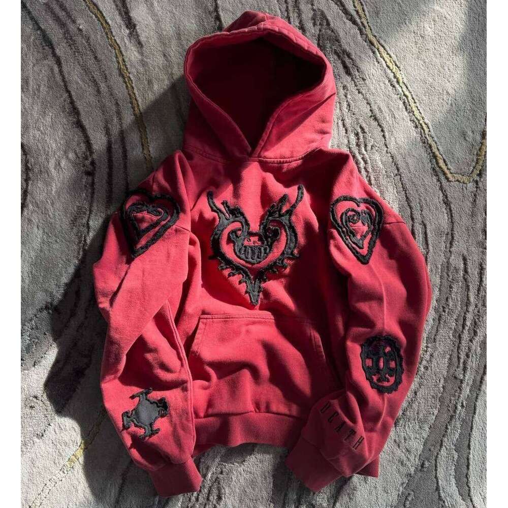 New Streetwear Hoodies Y2k Red Pullover Hoodie Mens Womens Haruku Cartoon Graphic Oversized Sweatshirt Gothic Fashion Clothing