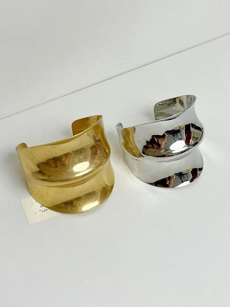 Vintage Brushed Metal Cuff Bracelet For Women Punk Style Personality Jewelry Travel Party Gift 250327