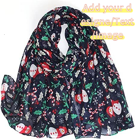 Custom Fashion Scarf for Christmas-Winter-Snowman-Scarf Soft Lightweight Elegant Christmas Women Girls Gift