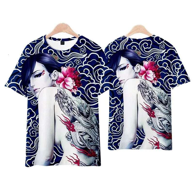 Vintage Sexy Beauty 3D Anime Print Men's T-shirt Fashion O-neck T Shirt for Men/Women Short Sleeve Top Oversized Streetwear Tees