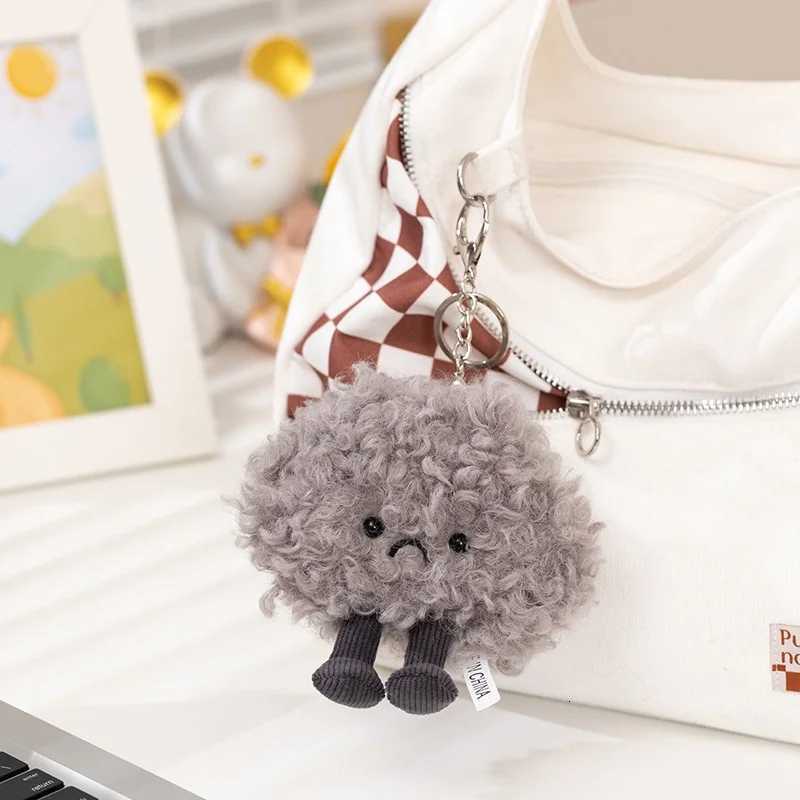 12cm Kawaii Dark Cloud Plush Keychain Cute Plush Toy Keyring Lovely Bag Pendant Backpack Hanging Decoration For Girls Gifts X251104