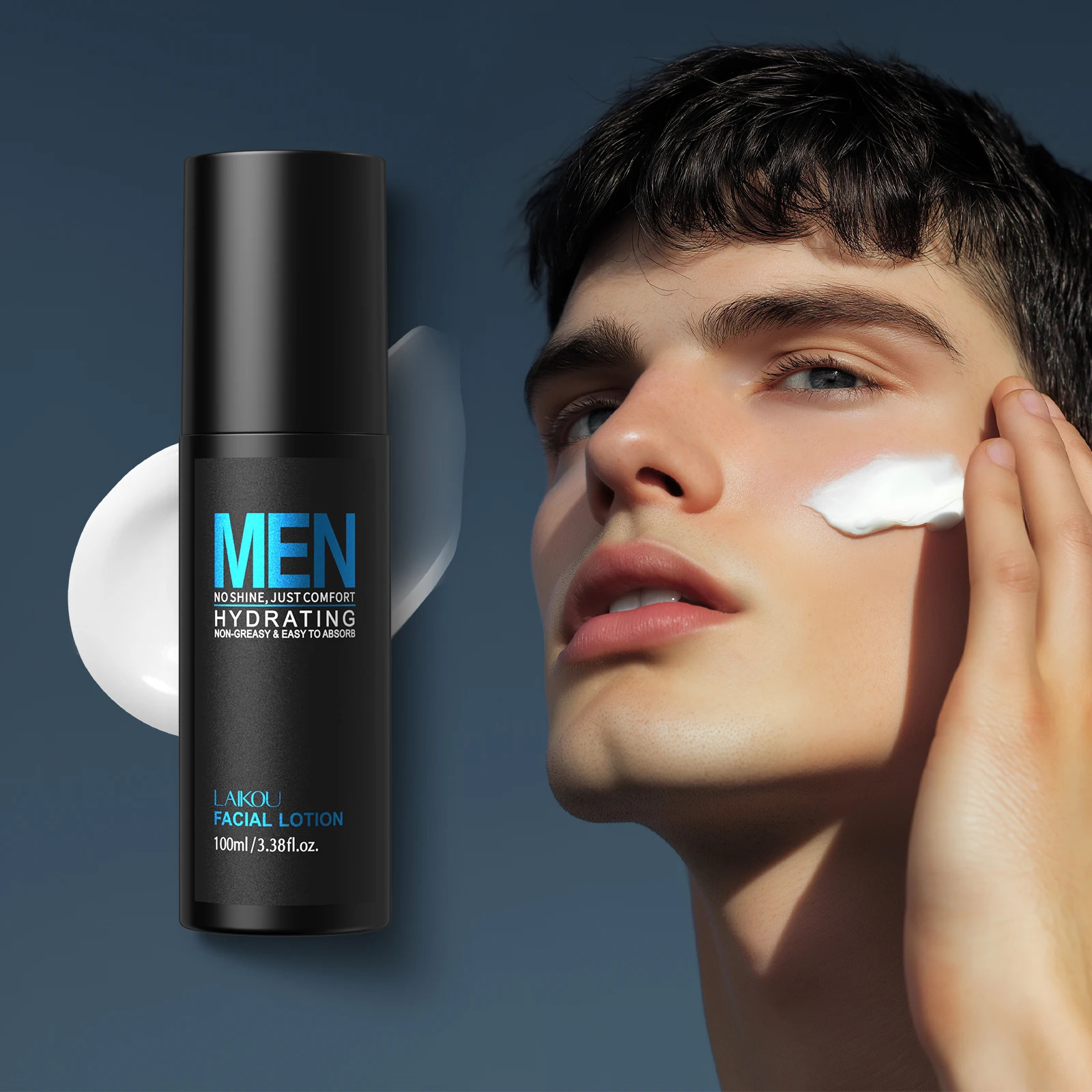 LAIKOU Men Skincare Set 4pcs TONEUP Lazy Cream Facial Cleanser Toner Lotion Hydrating Oil Control 3Minute Routine 251030