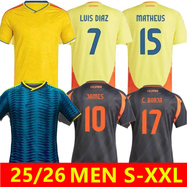 2026 ColOMbiA JAMES Soccer Jerseys CoLUmBIa National Team Football Shirt Home Away Set Camisetas 25 26 Copa America D.VALOYES ARANGO C. CHUCHO CUADRADO