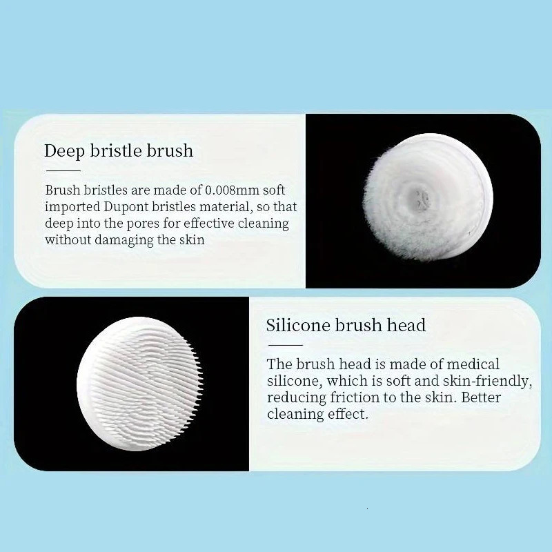 Electric Facial Cleansing Brush 3 in 1 with 3 Brush Heads Water Proof Rechargeable Rose Gold with Purple Massage Head 251030