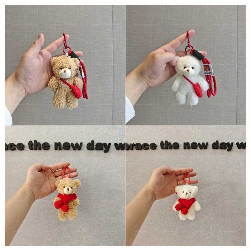 Plush Bear Keychains Christmas Decoration 2025 Party Favors Birthday Party Gifts Backpack Hanging Ornament Keychain Pendant GiftW251103