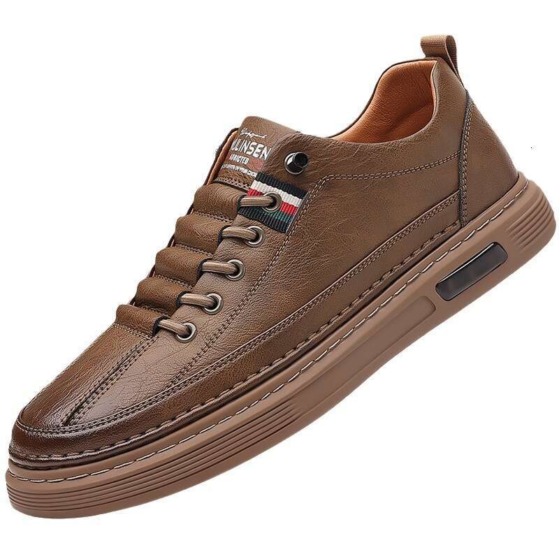 Spring 2024 New Trendy Versatile Casual Board Truly Super Soft Breathable Leather Shoes Men's