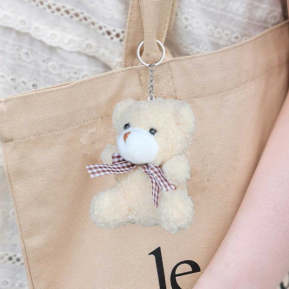 Plush Bear Dolls KeyChain Women Girls Bag Pendant Cute Car Keyring Cartoon Plush Bag Keychain Children Birthday Party Gifts C251104