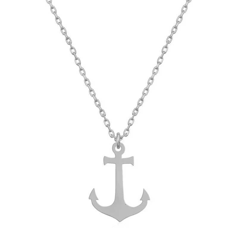 Geometric Sea Anchor Pendant Choker Necklace Stainless Steel Necklace Cross Necklaces For Women Jewelry Bijoux Party GiftsXJ251104