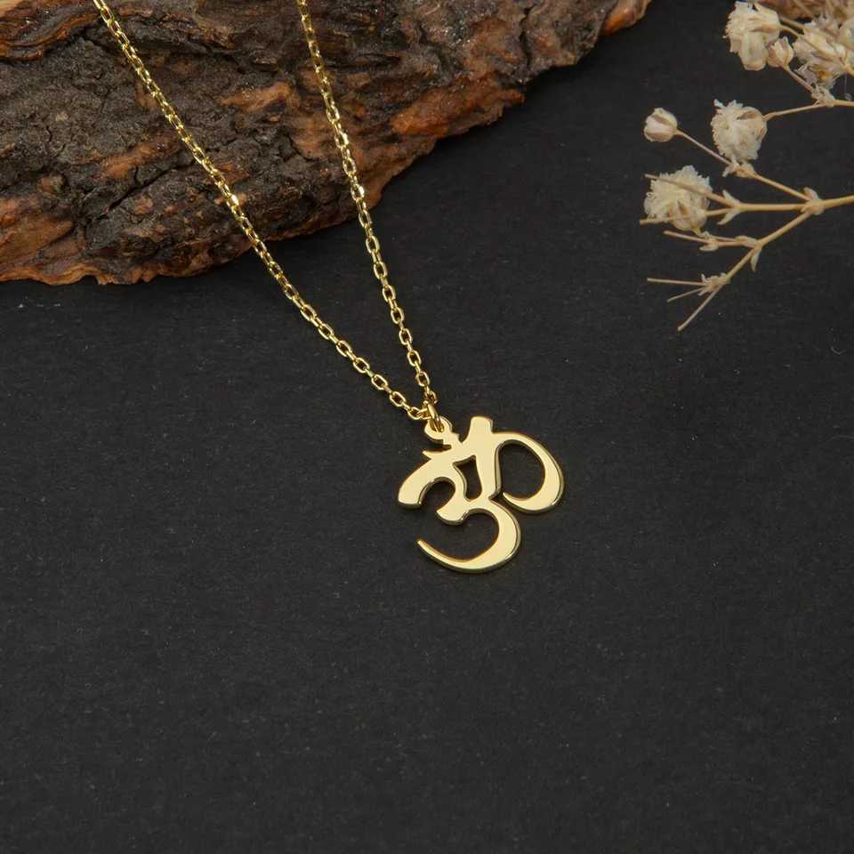 Stainless Steel Yoga Om Necklace for Women Trendy Aum Sanskrit Yoga Chakra Pendant Jewelry Mothers Day GiftXJ251104