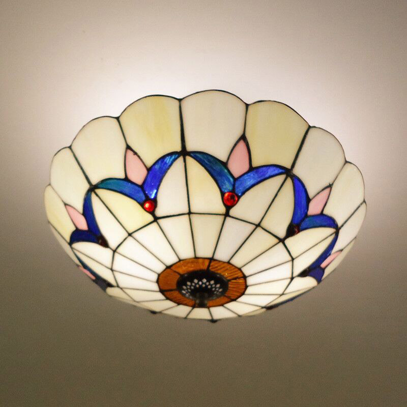 Modern and Vintage Inspired 25/30/40/50/60 cm LED Ceiling Light - Tiffany Style Flush Mount for Bedroom and Lounge Decoration