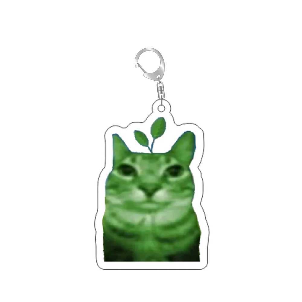 Zip Zap Alien Cat Funny Meme Keychain Green Alien Cute Cats Key Ring Game Accessories Bags Backpack Pendant Prop Jewelry GiftW251103