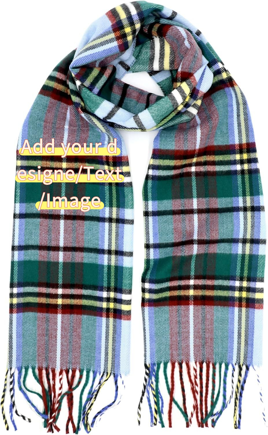 Custom Scottish Tartan Plaid Scarf Warm Cashmere Feel Winter Scarf Scarves for Holiday Christmas Daily Gifts Wear
