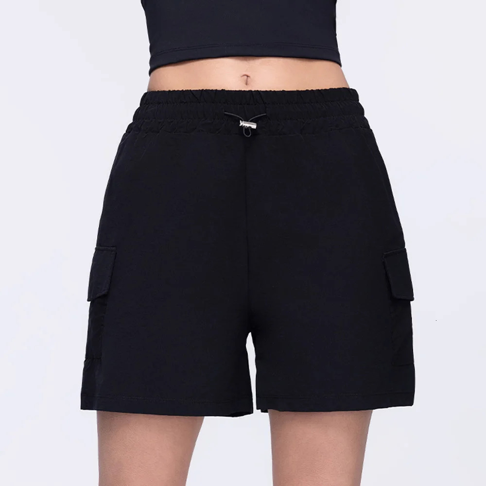 Yoga Shorts Pocket Women Fitness Shorts Running Cycling Shorts Breathable Sports Shorts High Waist Summer Workout Gym Shorts 250403