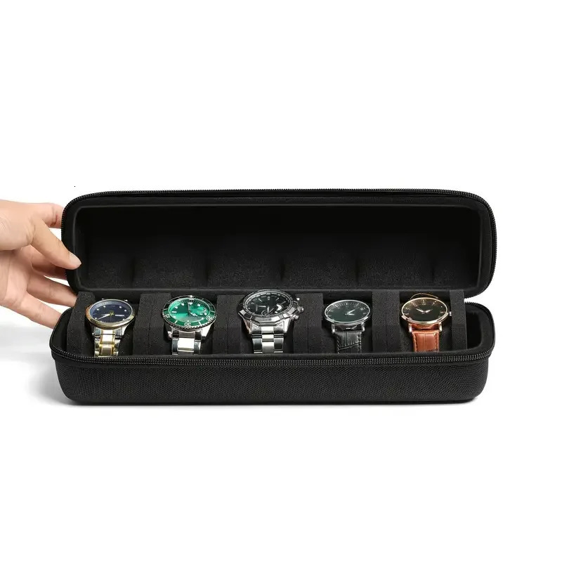 5 Slots Watch Travel Box Case Watch Storage Organizer Box Hardshell Watch Travel Case for Men And Womens Watches Handbag 251027
