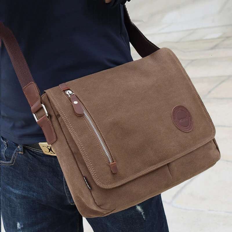 Men Canvas Casual Shoulder Crossbody Outdoor Travel Waterproof Male Business Messenger Solid Color Good Qualtiy Bag Hot Sell